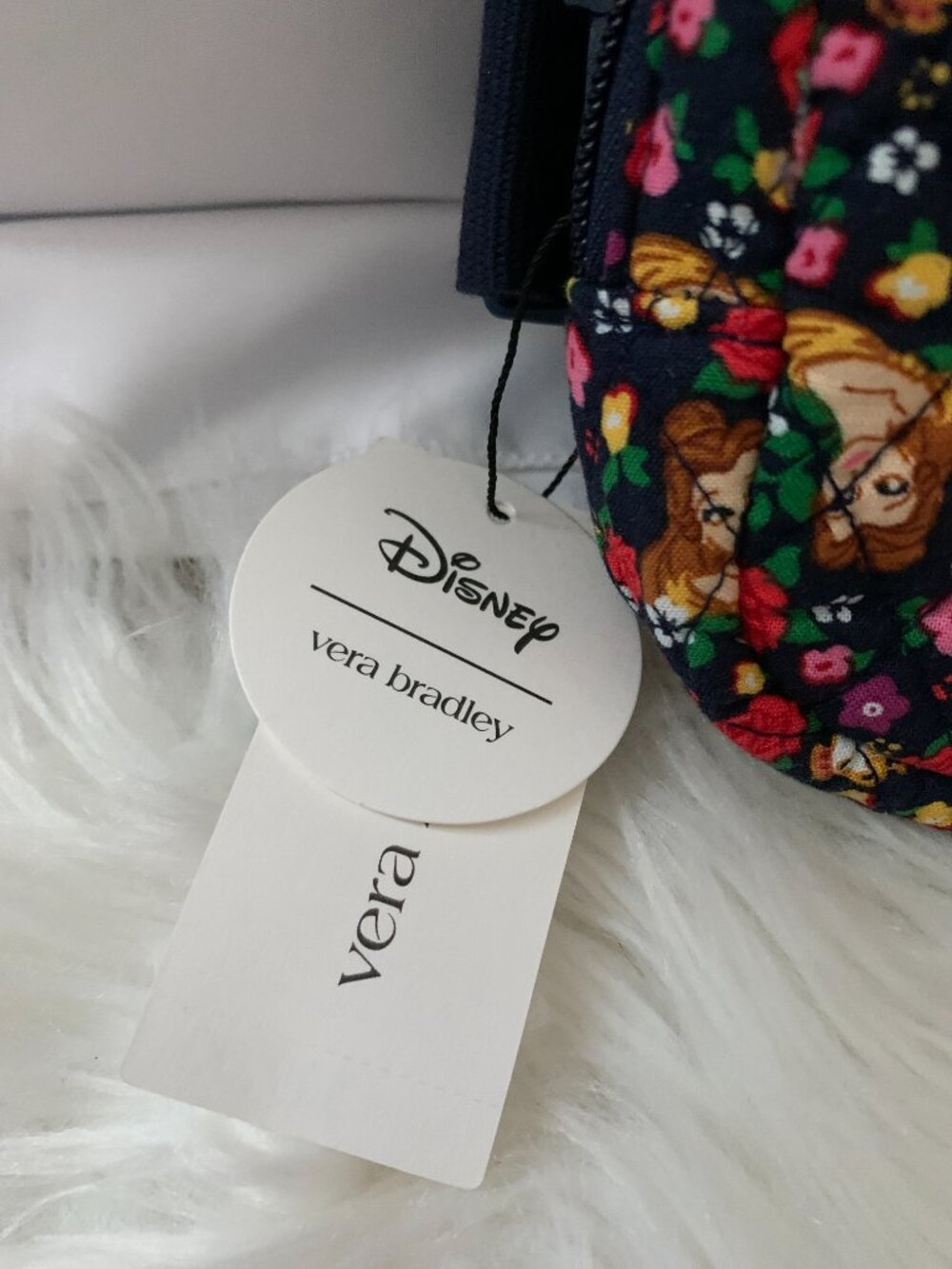 VERA BRADLEY X DISNEY Beauy & The Beast Belle Rose Floral Large Cube Belt Bag - Picture 3 of 5